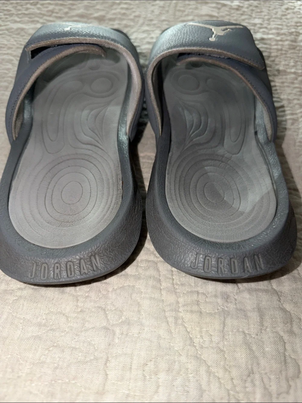 Jordan Men's Slate Gray Slide Sandals with White Jumpman